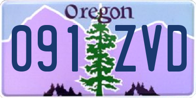 OR license plate 091ZVD