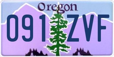 OR license plate 091ZVF