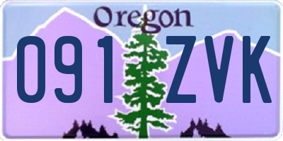 OR license plate 091ZVK