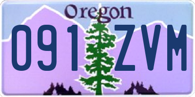 OR license plate 091ZVM