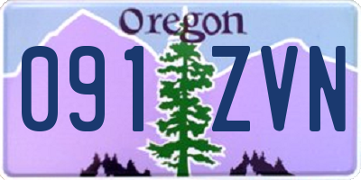 OR license plate 091ZVN