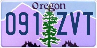 OR license plate 091ZVT