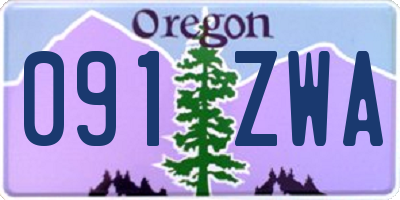 OR license plate 091ZWA