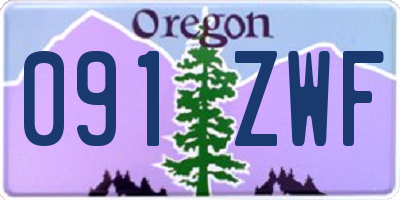 OR license plate 091ZWF