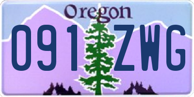 OR license plate 091ZWG