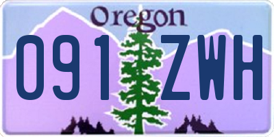 OR license plate 091ZWH