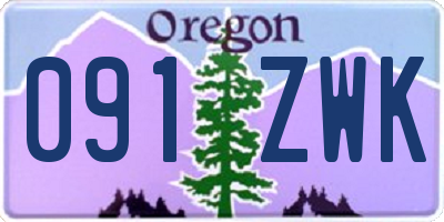 OR license plate 091ZWK