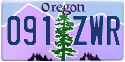 OR license plate 091ZWR