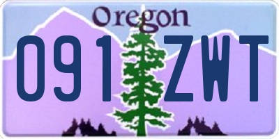 OR license plate 091ZWT