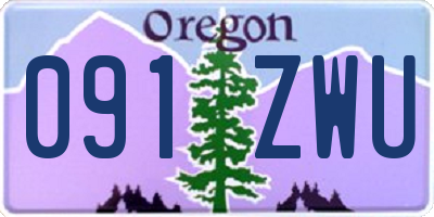 OR license plate 091ZWU