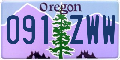 OR license plate 091ZWW