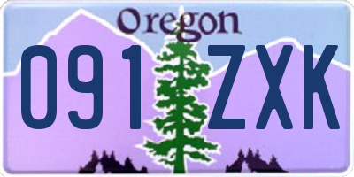 OR license plate 091ZXK