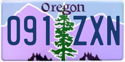 OR license plate 091ZXN