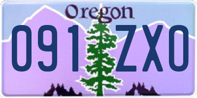 OR license plate 091ZXO