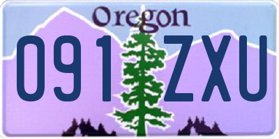 OR license plate 091ZXU