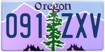OR license plate 091ZXV