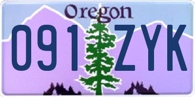 OR license plate 091ZYK