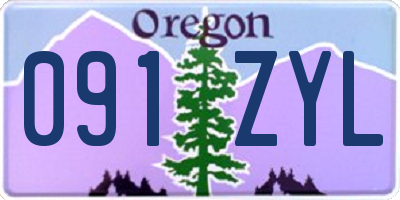 OR license plate 091ZYL
