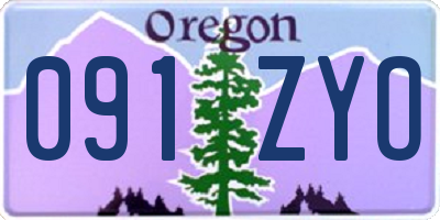 OR license plate 091ZYO