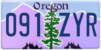OR license plate 091ZYR