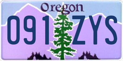 OR license plate 091ZYS