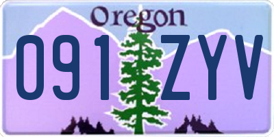 OR license plate 091ZYV