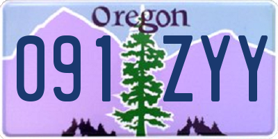 OR license plate 091ZYY