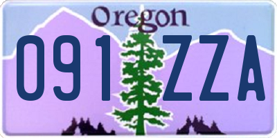 OR license plate 091ZZA
