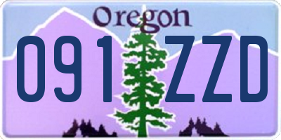 OR license plate 091ZZD