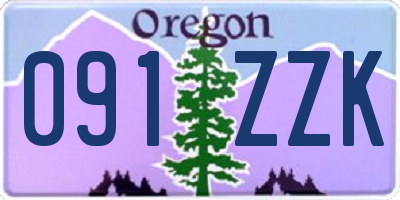 OR license plate 091ZZK