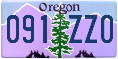 OR license plate 091ZZO