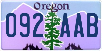 OR license plate 092AAB