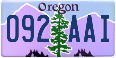 OR license plate 092AAI