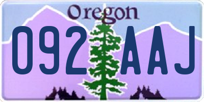 OR license plate 092AAJ