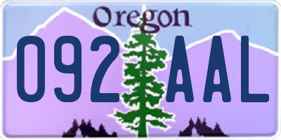 OR license plate 092AAL