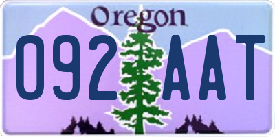 OR license plate 092AAT