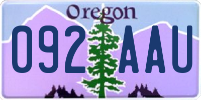 OR license plate 092AAU