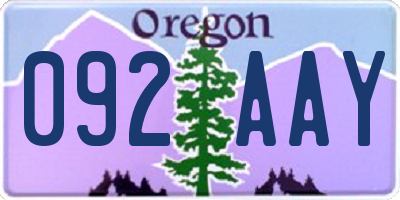 OR license plate 092AAY