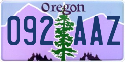 OR license plate 092AAZ