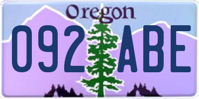 OR license plate 092ABE