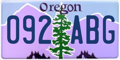 OR license plate 092ABG