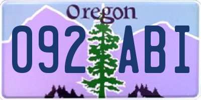 OR license plate 092ABI