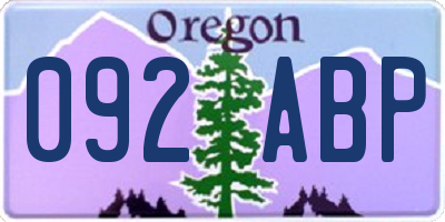 OR license plate 092ABP