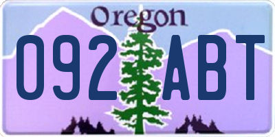 OR license plate 092ABT