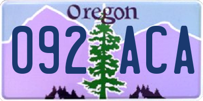 OR license plate 092ACA
