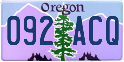 OR license plate 092ACQ