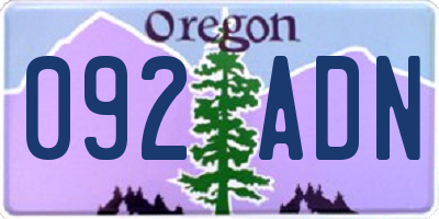 OR license plate 092ADN