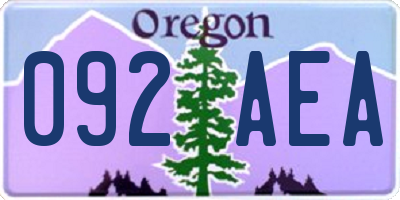 OR license plate 092AEA