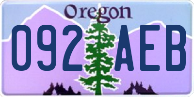 OR license plate 092AEB