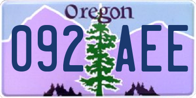 OR license plate 092AEE